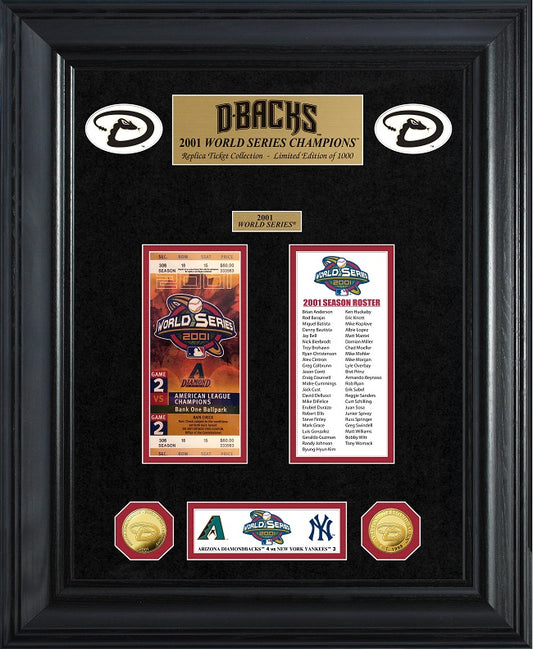 ARIZONA DIAMONDBACKS WORLD SERIES DELUXE GOLD COIN & TICKET COLLECTION