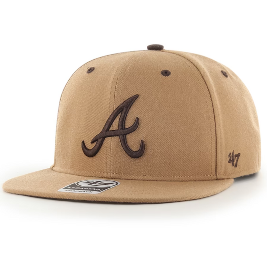 ATLANTA BRAVES 47' BRAND CAPTAIN SNAPBACK HAT - CAMEL