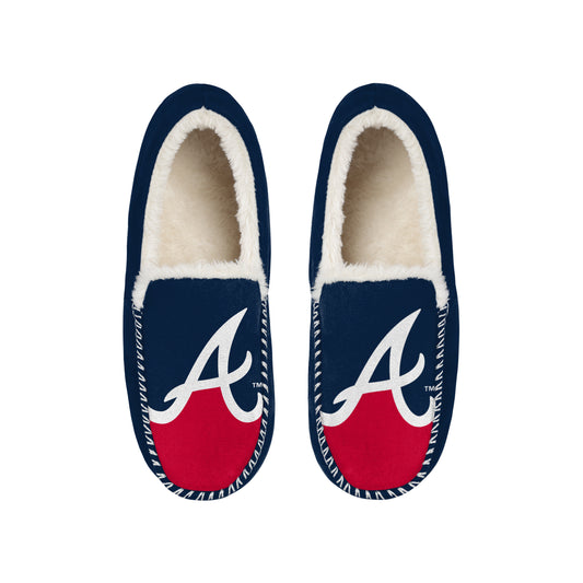 ATLANTA BRAVES MEN'S COLOR BLOCK MOCCASINS