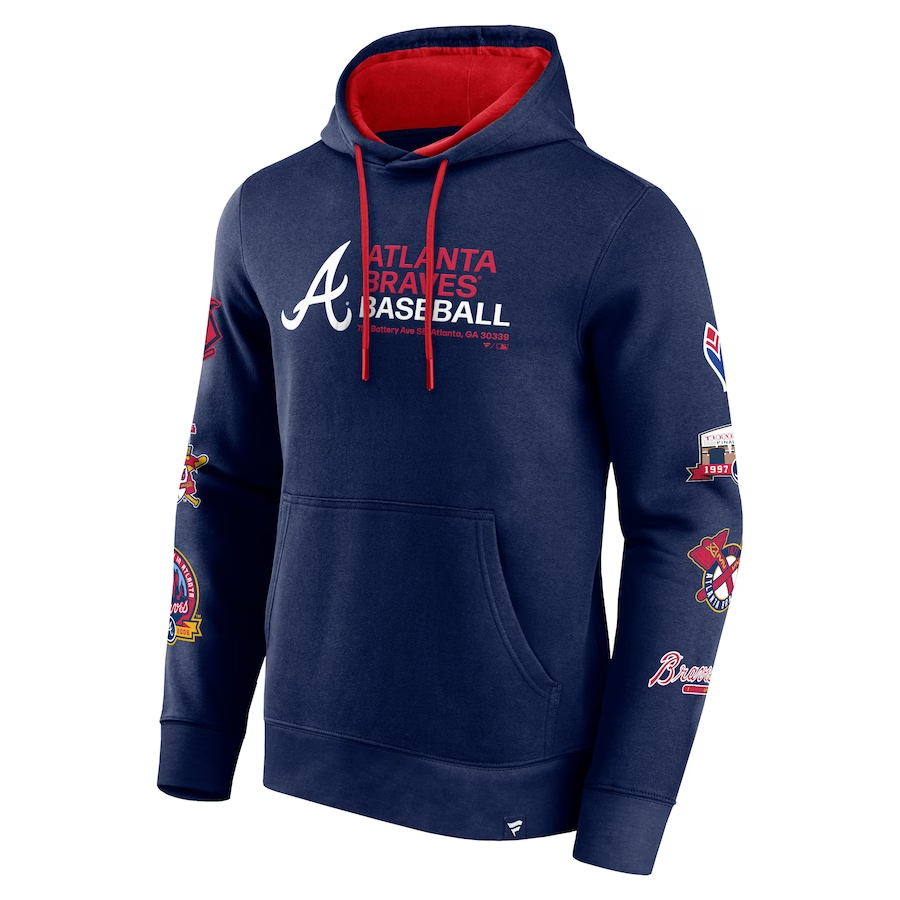 Men's Fanatics Branded Navy Atlanta Braves Extra Innings Pullover Hoodie