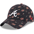 ATLANTA BRAVES WOMEN'S BLOOM 9TWENTY ADJUSTABLE HAT - NAVY