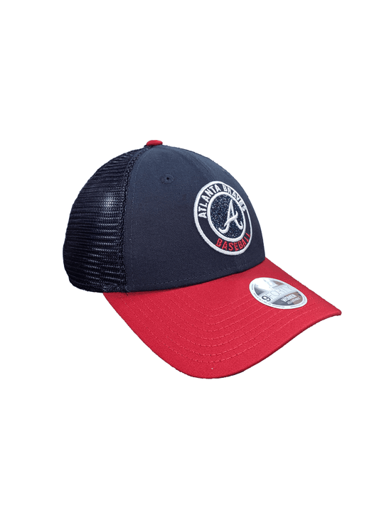 ATLANTA BRAVES WOMEN'S GLITTER 9FORTY ADJUSTABLE HAT