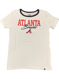 ATLANTA BRAVES WOMEN'S RINGER SCOOP LOGO TEE
