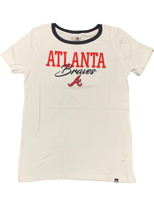 CAMISETA MUJER CON LOGOTIPO RINGER SCOOP DE LOS ATLANTA BRAVES