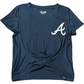 ATLANTA BRAVES WOMEN'S STAMPED FRONT KNOT T-SHIRT