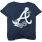 ATLANTA BRAVES WOMEN'S STAMPED FRONT KNOT T-SHIRT