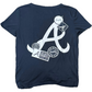 CAMISETA MUJER ESTAMPADO NUDO FRONTAL ATLANTA BRAVES