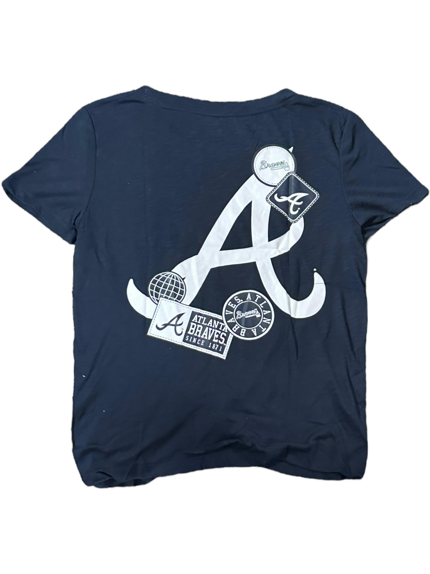 CAMISETA MUJER ESTAMPADO NUDO FRONTAL ATLANTA BRAVES