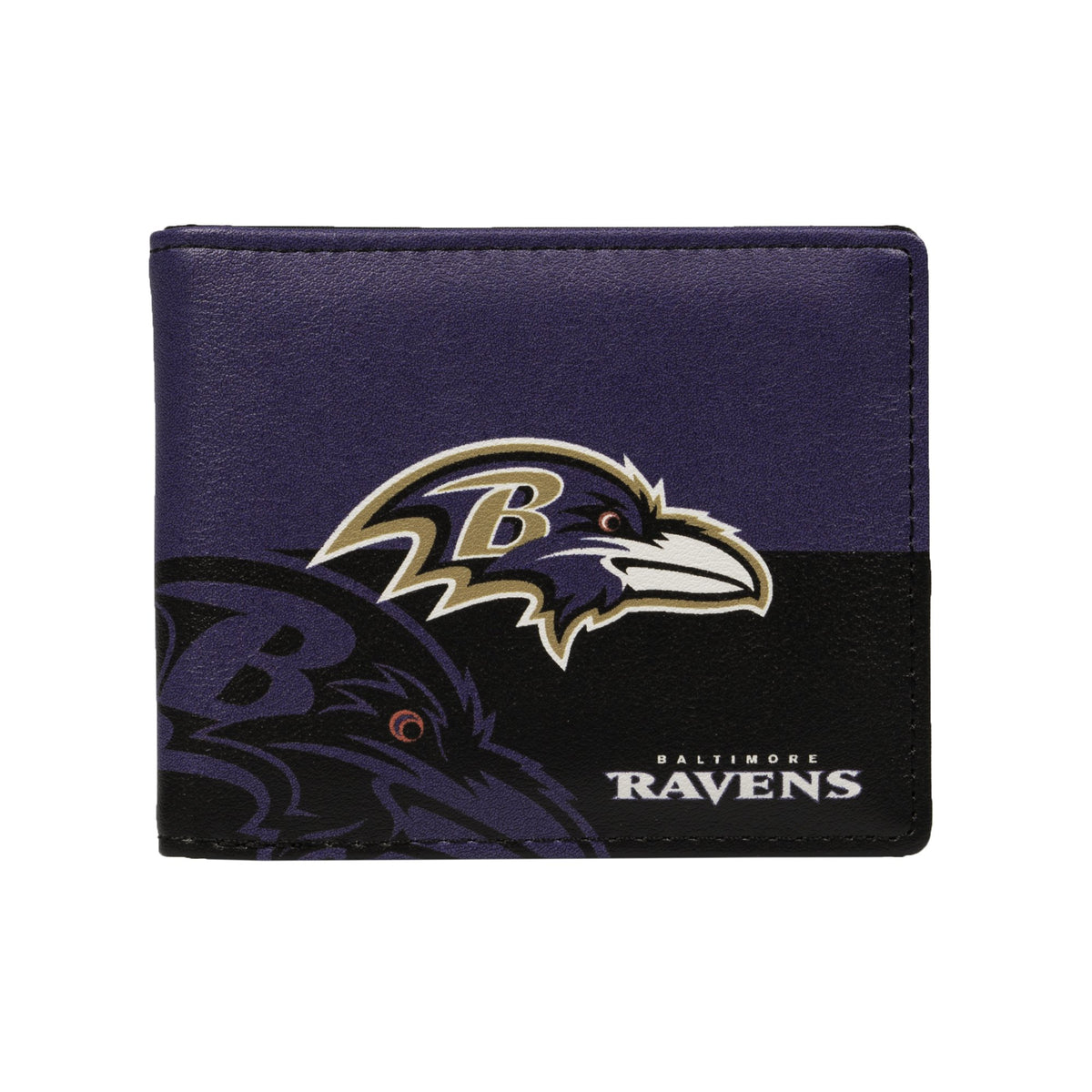 CARTERA DE DOS PLEGABLES CON LOGO DE LOS CUERVOS DE BALTIMORE