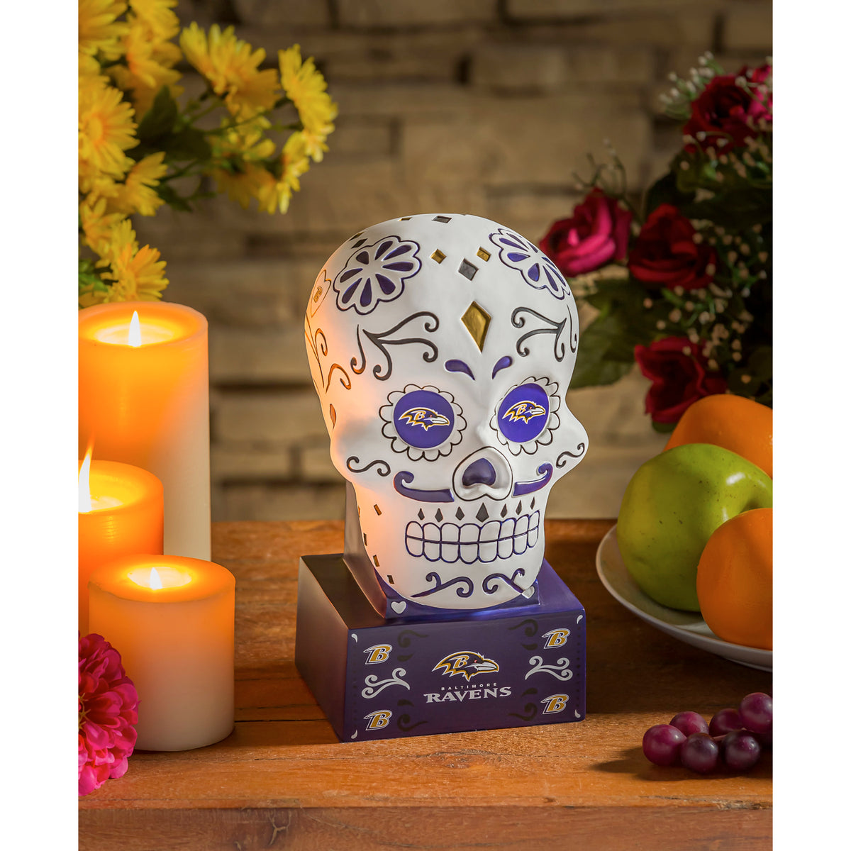 BALTIMORE RAVENS SUGAR SKULL HEAD