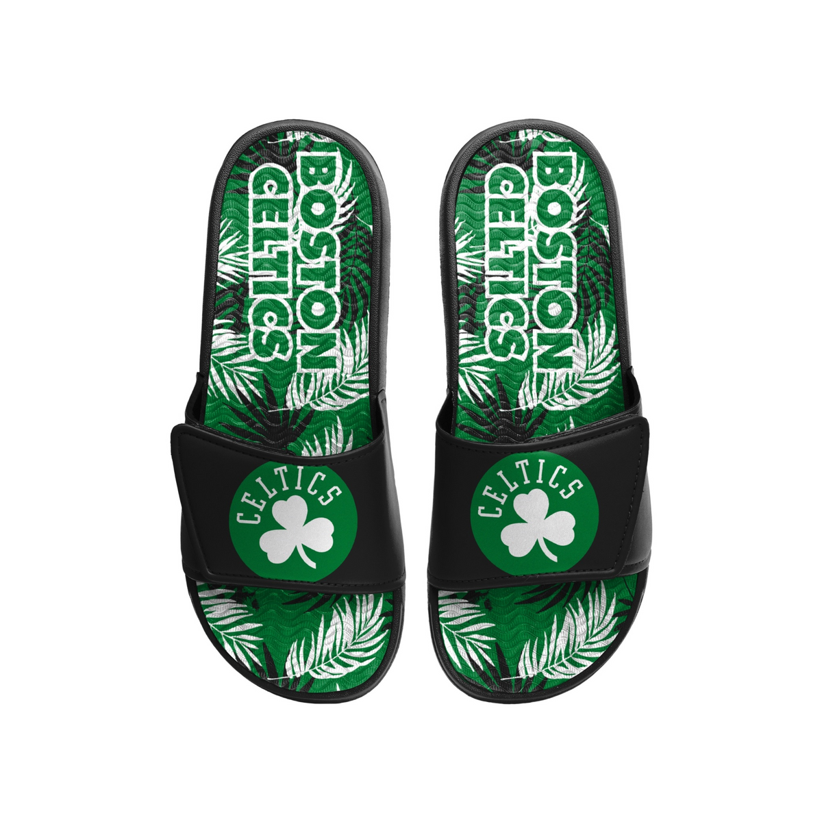 BOSTON CELTICS MEN'S FLORAL GEL SLIDES