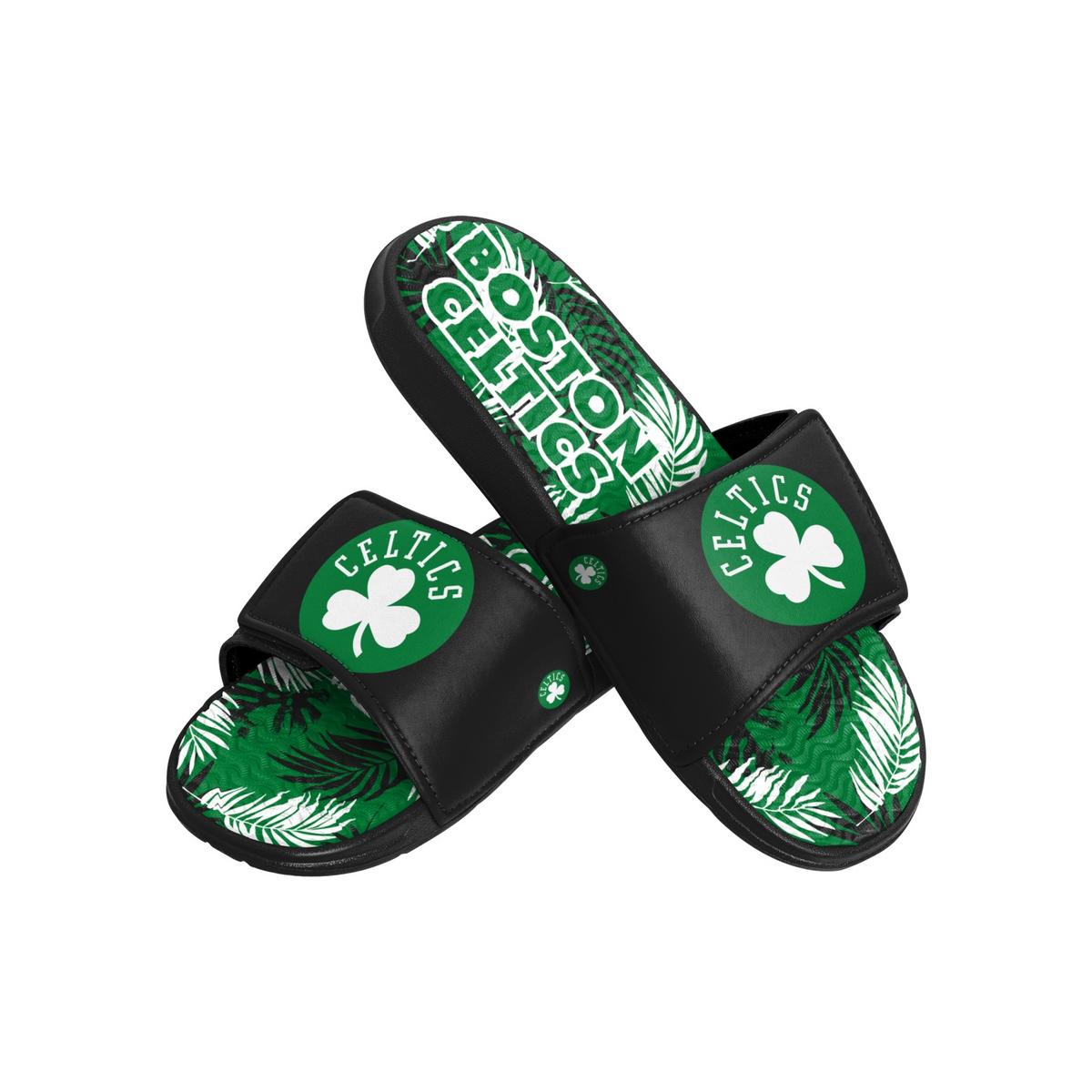 BOSTON CELTICS MEN'S FLORAL GEL SLIDES