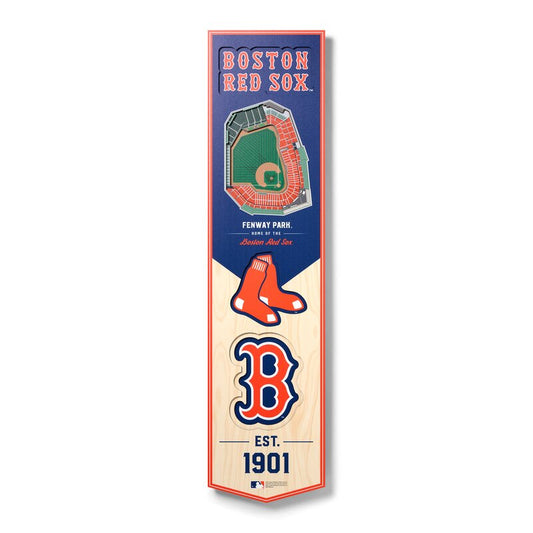 BOSTON RED SOX 3D STADIUM VIEW WOOD BANNER