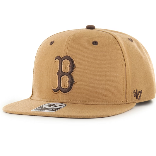 BOSTON RED SOX 47' BRAND CAPTAIN ADJUSTABLE SNAPBACK HAT - CAMEL