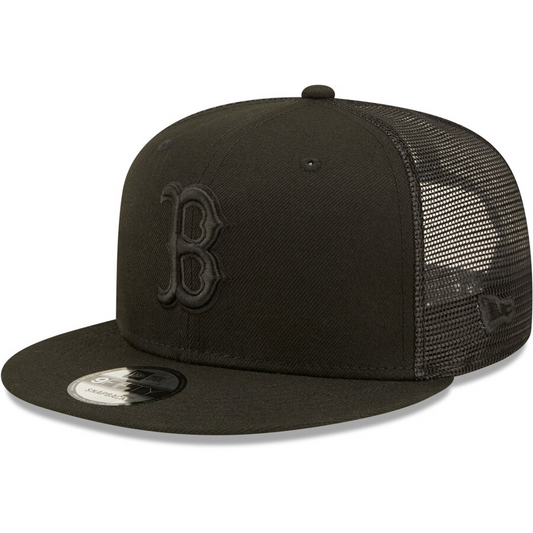 BOSTON RED SOX MEN'S CLASSIC TRUCKER 9FIFTY SNAPBACK-BLACKOUT