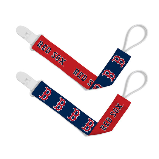 BOSTON RED SOX PACIFIER CLIP SET