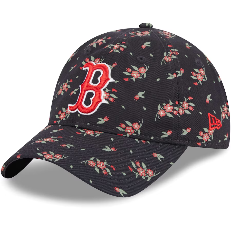 BOSTON RED SOX WOMEN'S BLOOM 9TWENTY ADJUSTABLE HAT - NAVY