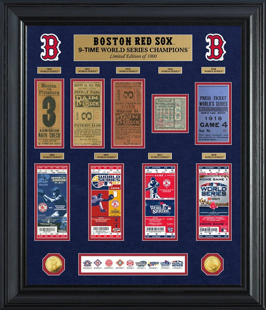 COLECCIÓN DE MONEDAS Y BOLETOS DE ORO DELUXE DE LA SERIE MUNDIAL DE LOS BOSTON RED SOX