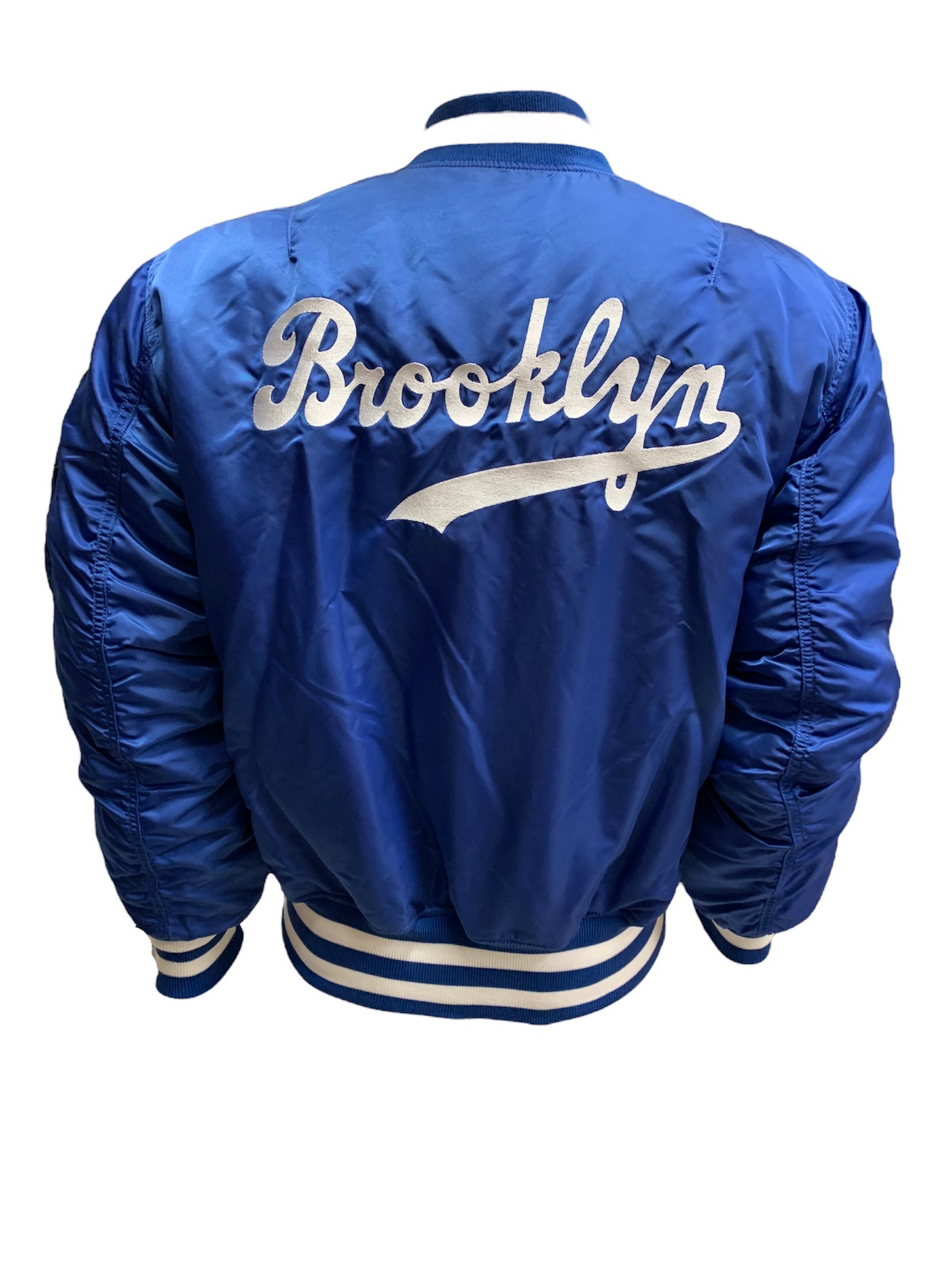 BROOKLYN DODGERS MEN'S ALPHA INDUSTRIES REVERSIBLE BOMBER JACKET - BLUE