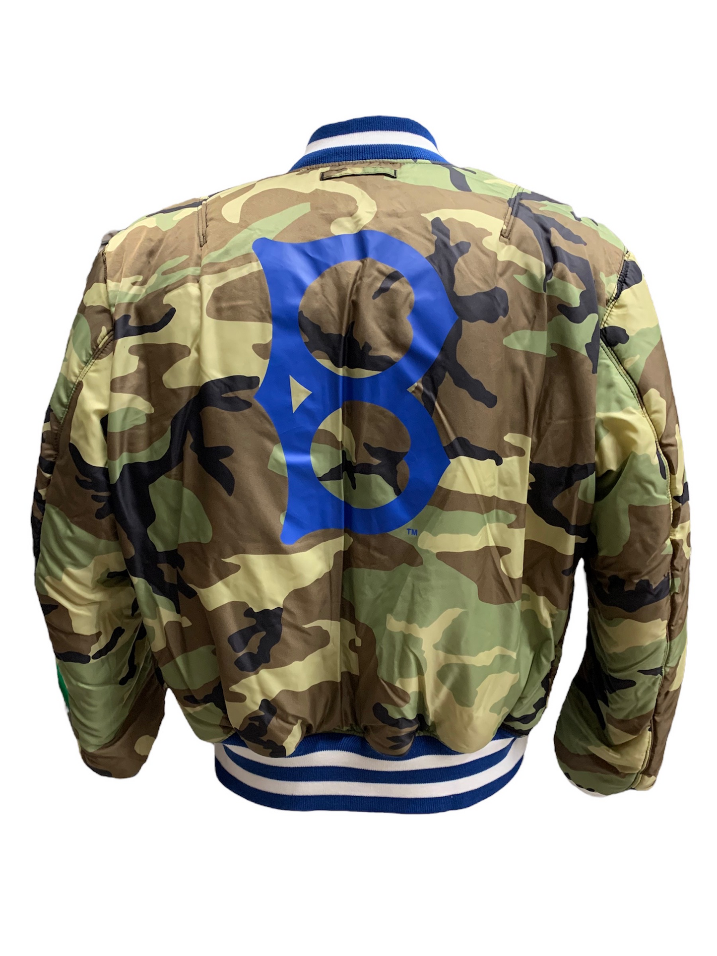 BROOKLYN DODGERS MEN'S ALPHA INDUSTRIES REVERSIBLE BOMBER JACKET - BLUE