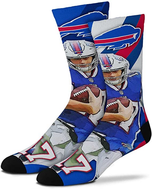 BUFFALO BILLS CALCETINES JOSH ALLEN PLAYER RAYAS UNISEX 