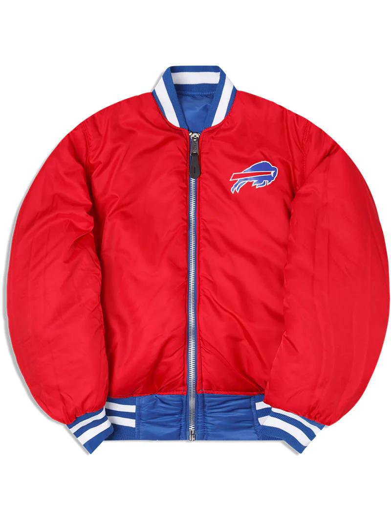 BUFFALO BILLS NEW ERA ALPHA INDUSTRIES REVERSIBLE BOMBER JACKET