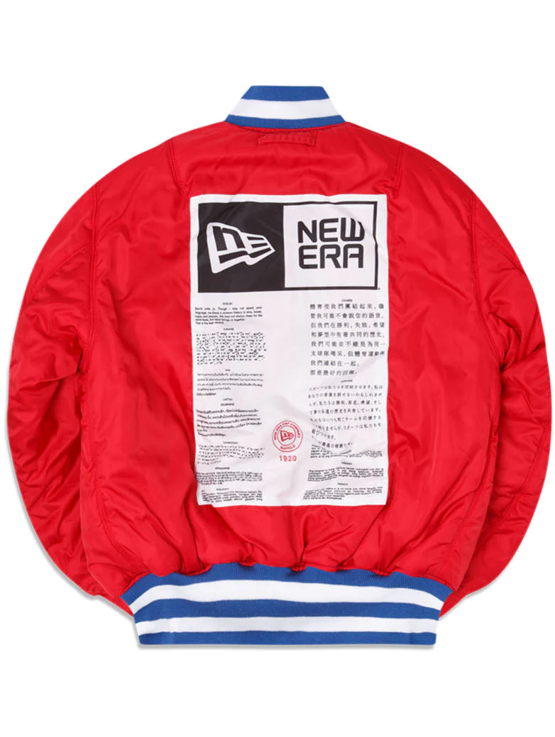 BUFFALO BILLS NEW ERA ALPHA INDUSTRIES REVERSIBLE BOMBER JACKET