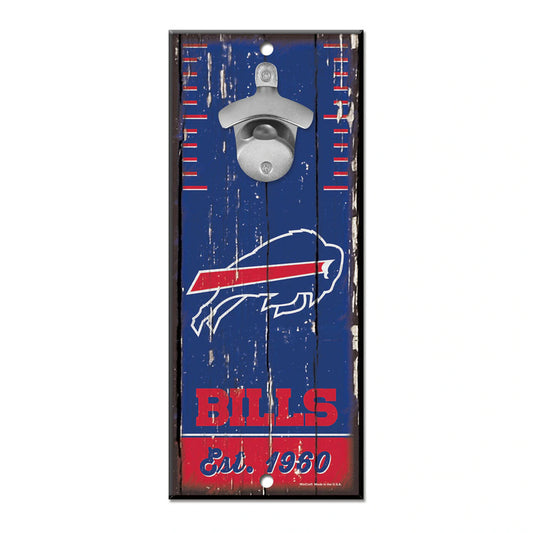 BUFFALO BILLS WOOD WALL MOUNT BOTTLE OPENER