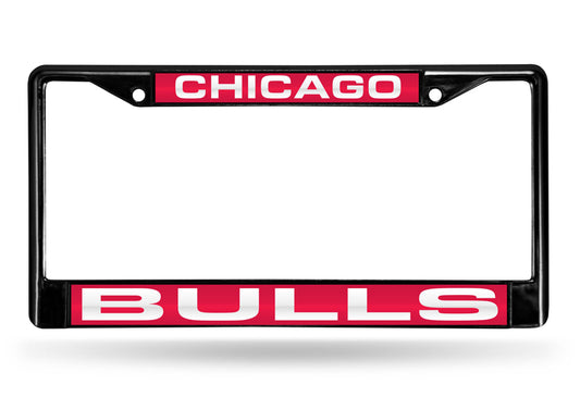 CHICAGO BULLS BLACK LASER LICENSE PLATE FRAME