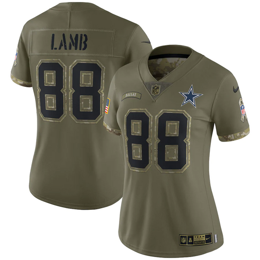 CEEDEE LAMB DALLAS COWBOYS 2022 MUJER SALUTE TO SERVICE LIMITED NIKE JERSEY