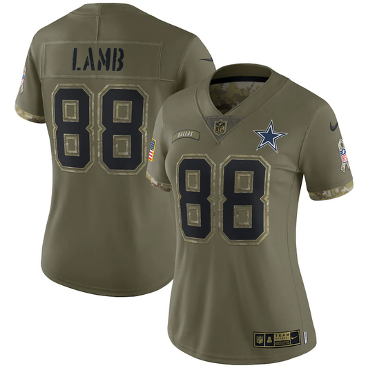 CEEDEE LAMB DALLAS COWBOYS 2022 WOMEN'S SALUTE TO SERVICE LIMITED NIKE JERSEY