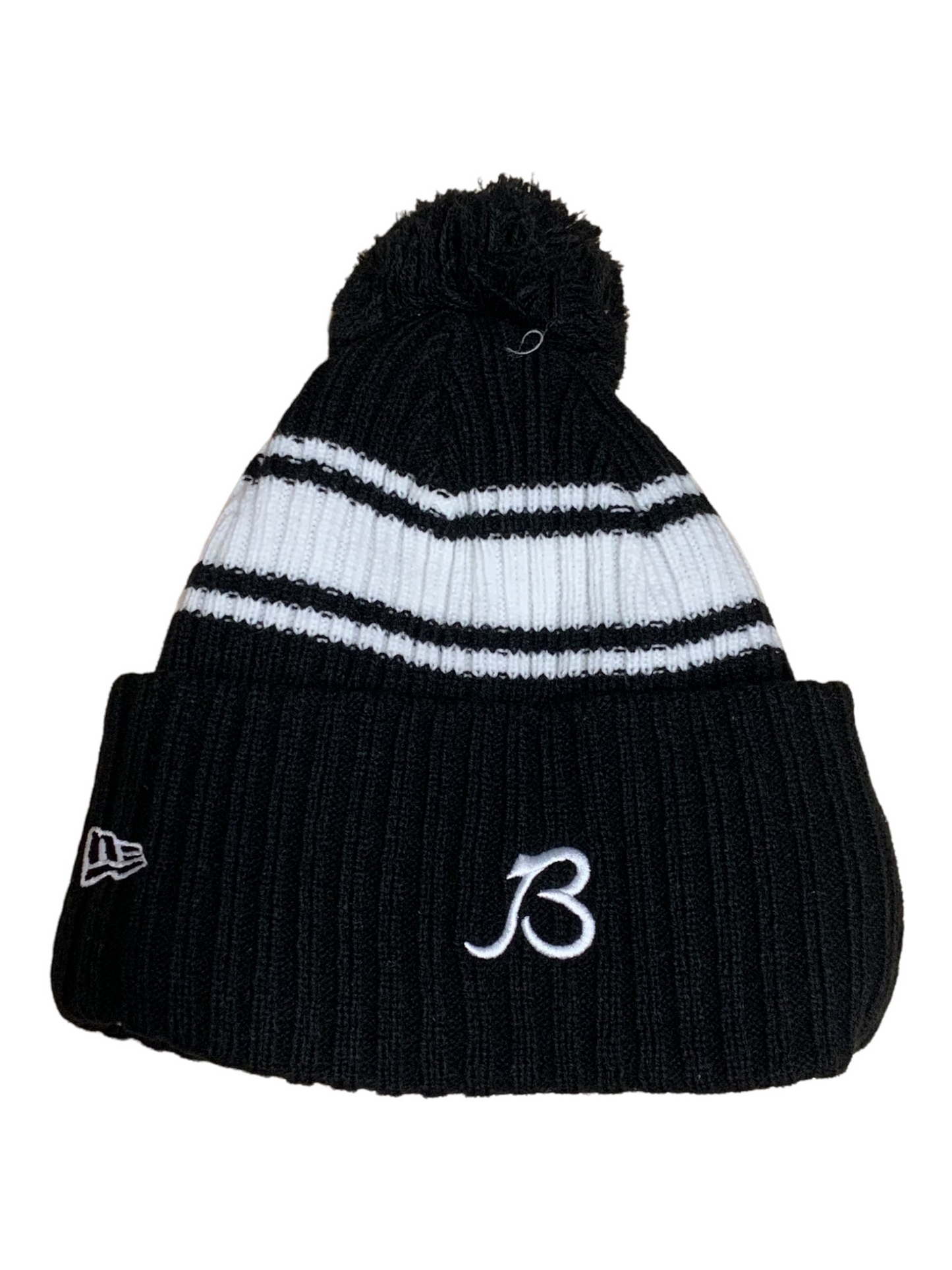 CHICAGO BEARS 2022 SIDELINE SPORT CUFFED POM KNIT -BLACK/WHITE