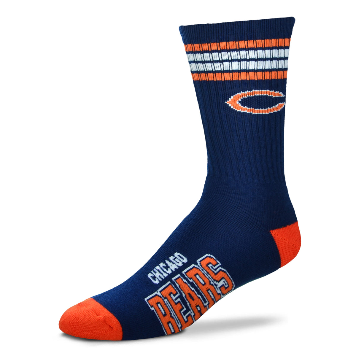 CHICAGO BEARS 4 STRIPE DEUCE XL SOCKS