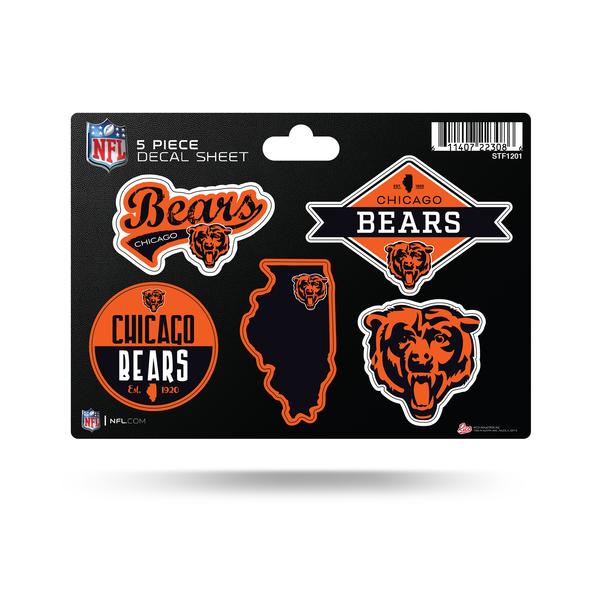 CHICAGO BEARS 5-PIECE STICKER SHEET