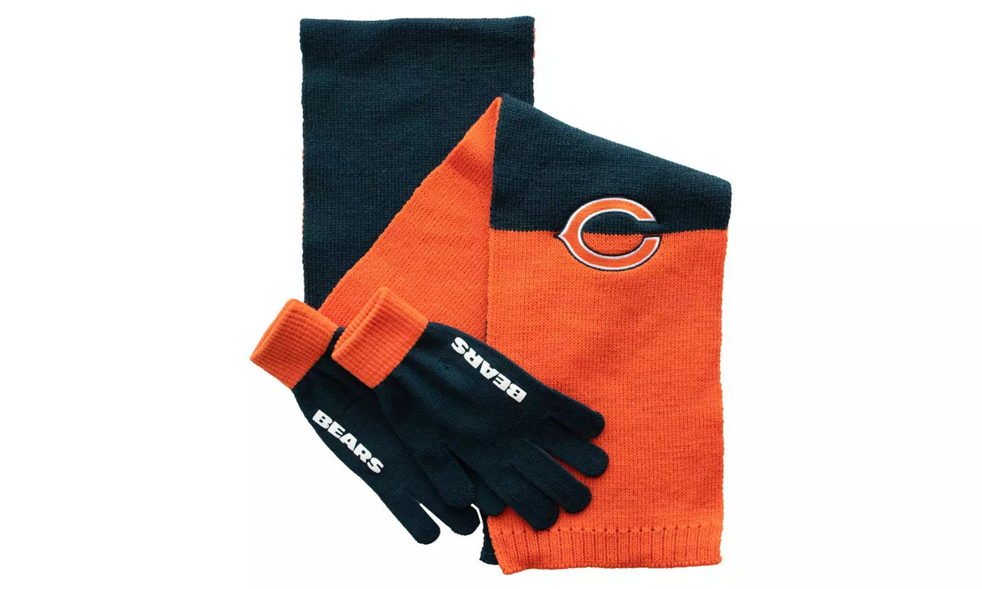 CHICAGO BEARS COLORBLOCK SCARF SET