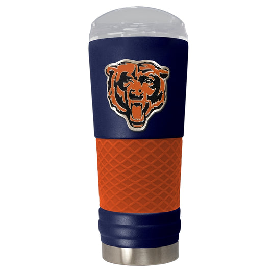 CHICAGO BEARS METAL TEAM EMBLEM 24OZ DRAFT TUMBLER - BLUE/ORANGE
