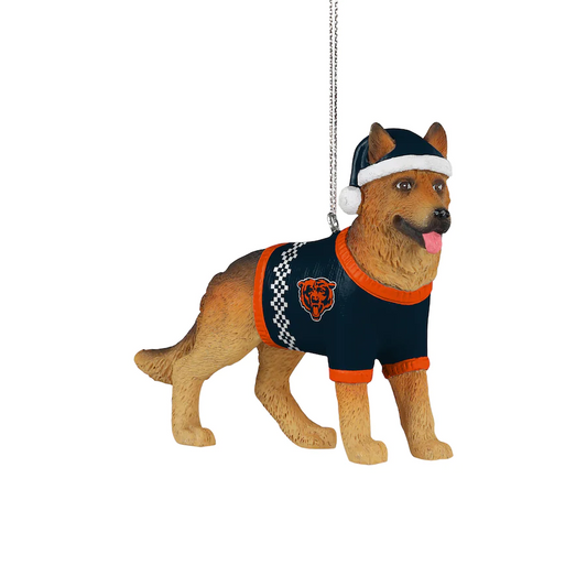 CHICAGO BEARS GERMAN SHEPHERD CHRISTMAS ORNAMENT