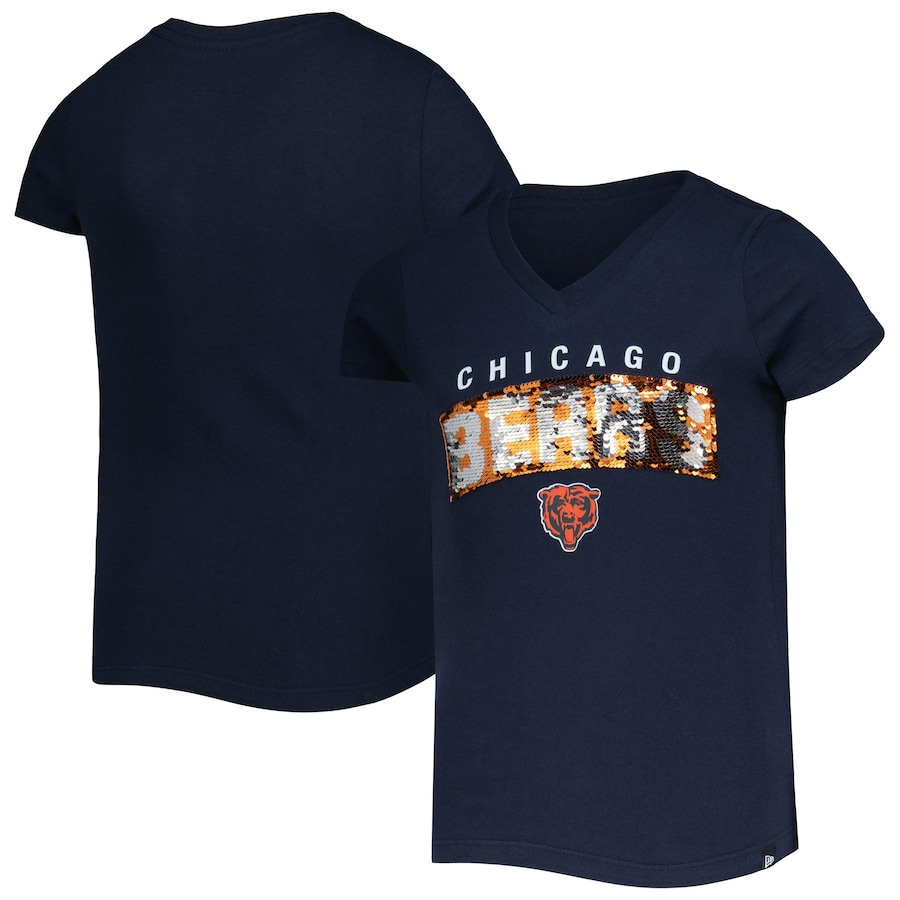 CAMISETA CUELLO V LENTEJUELAS CHICAGO BEARS NIÑA