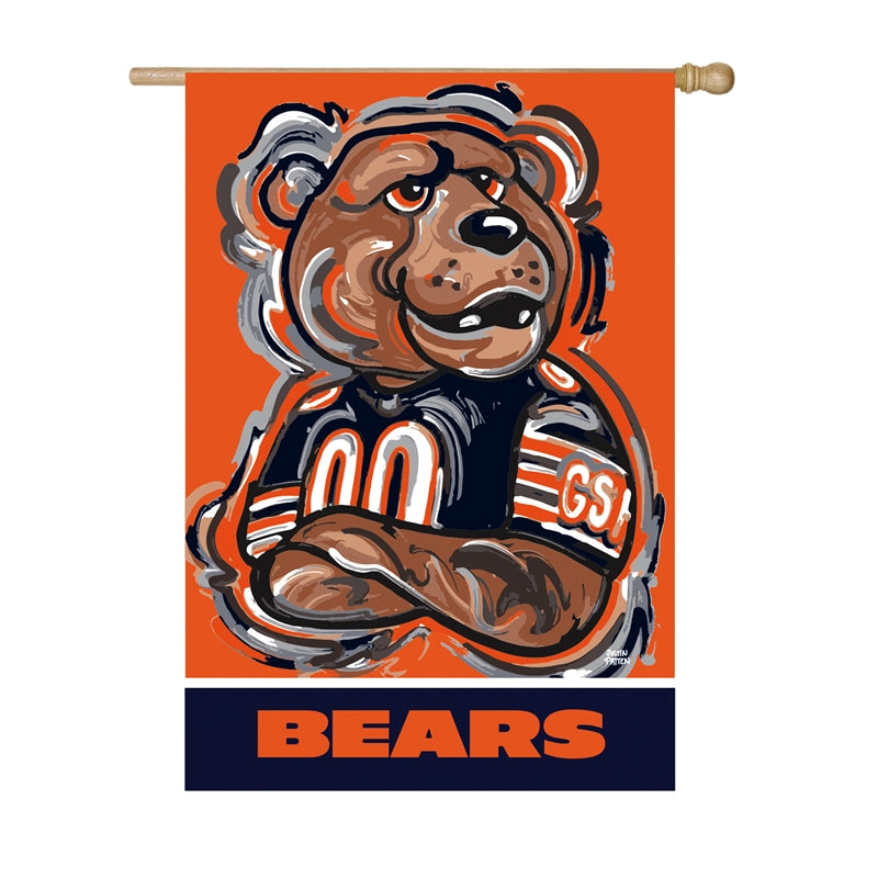 CHICAGO BEARS JUSTIN PATTEN SUEDE HOUSE FLAG