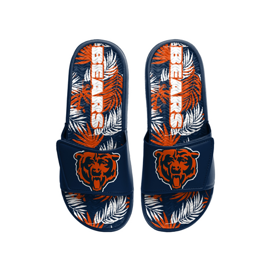 CHICAGO BEARS MEN'S FLORAL GEL SLIDES