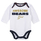 CONJUNTO DE PIJAMA DE 3 PIEZAS CON PIES DE CHICAGO BEARS NIÑA RECIÉN NACIDA