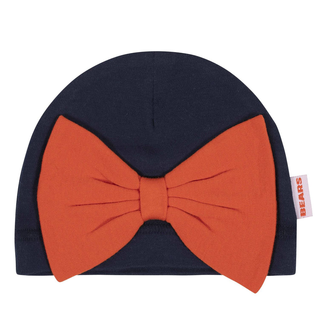 CONJUNTO DE PIJAMA DE 3 PIEZAS CON PIES DE CHICAGO BEARS NIÑA RECIÉN NACIDA