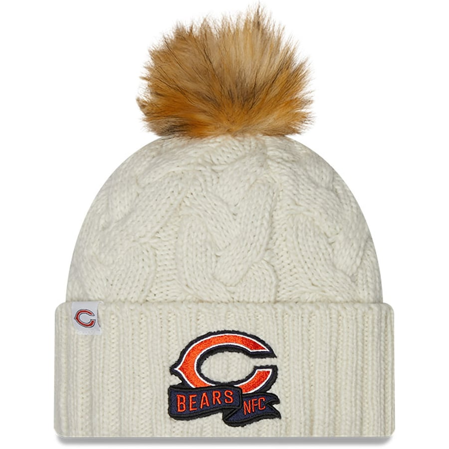 CHICAGO BEARS WOMEN'S 2022 SIDELINE CUFFED KNIT - CREAM