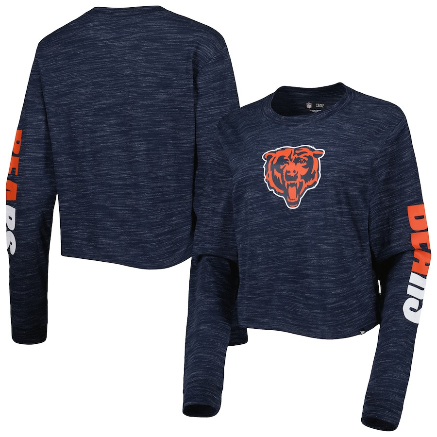 CHICAGO BEARS MUJER SPACE DYE CROP TOP MANGA LARGA