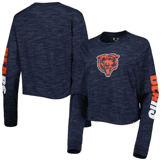 CHICAGO BEARS WOMEN'S SPACE DYE CROP TOP LONG SLEEVE