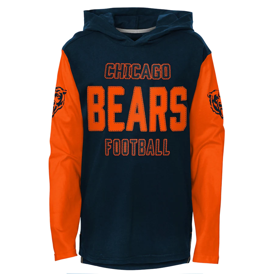 CAMISETA DE MANGA LARGA CON CAPUCHA DE CHICAGO BEARS YOUTH HERITAGE