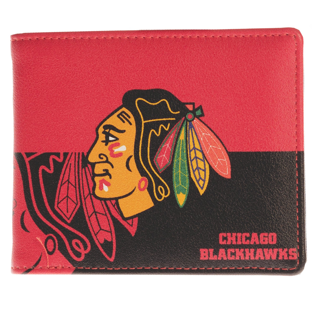 CARTERA DE DOS PLEGABLES CON LOGO BLACKHAWKS DE CHICAGO