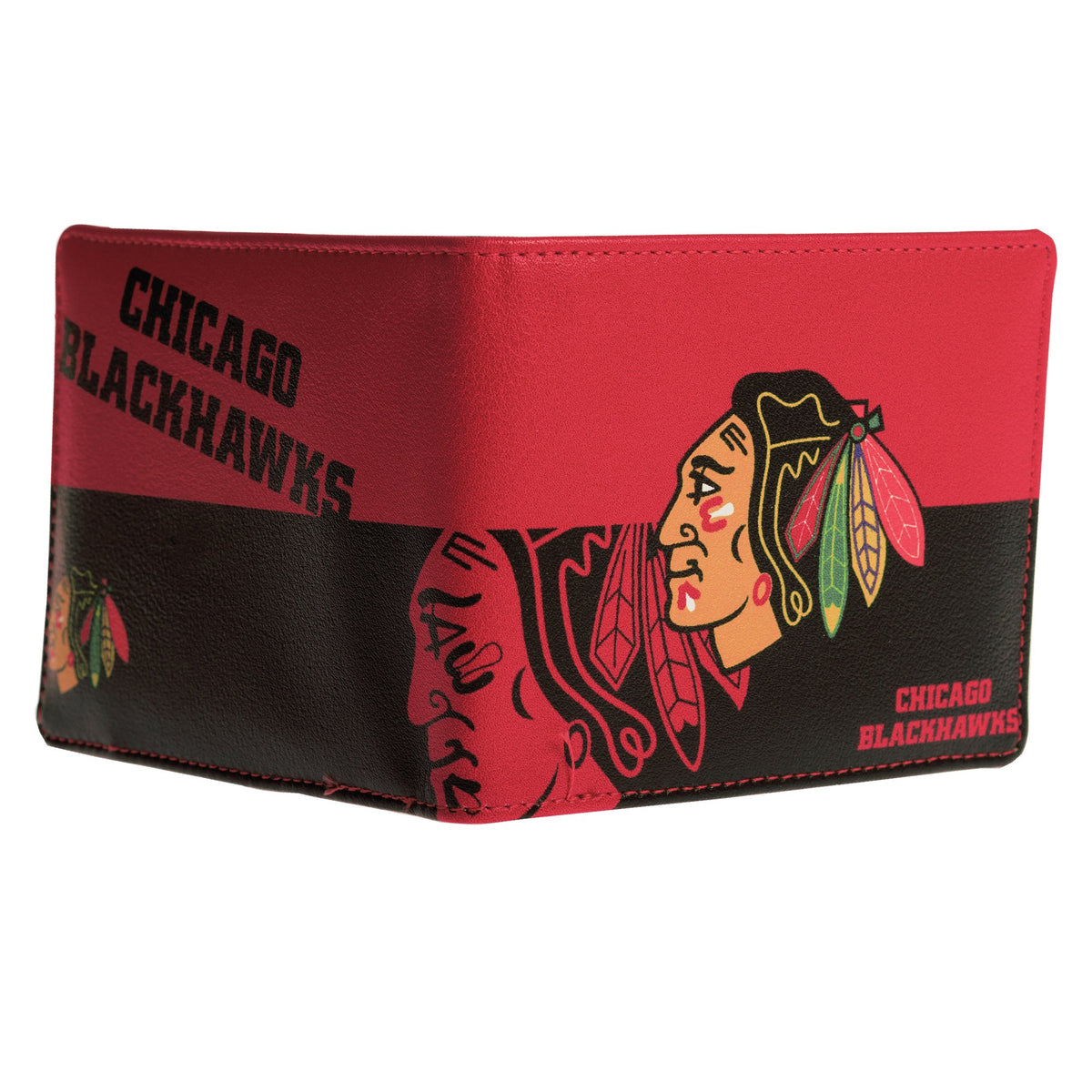 CARTERA DE DOS PLEGABLES CON LOGO BLACKHAWKS DE CHICAGO