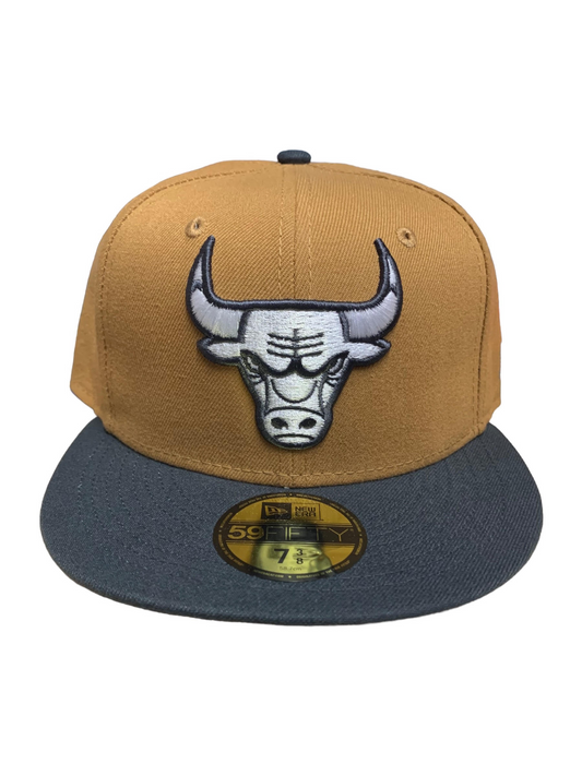 CHICAGO BULLS MEN'S 2-TONE COLOR PACK 59FIFTY FITTED HAT - BROWN/ CHARCOAL