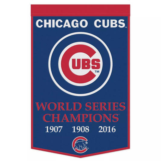 CHICAGO CUBS 24" X 38" PRIMARY WOOL BANNER